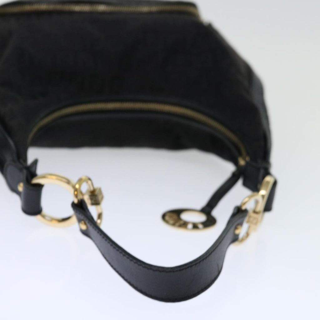 FENDI Zucchino Canvas Shoulder Bag Black67994