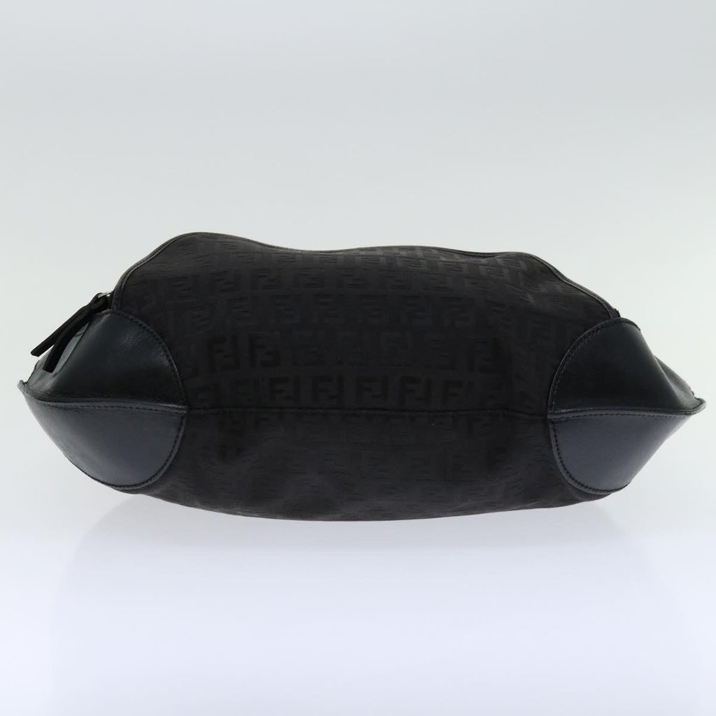 FENDI Zucchino Canvas Shoulder Bag Black67994