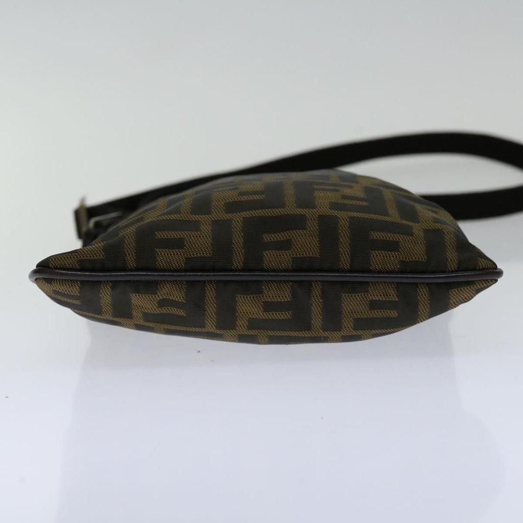 FENDI Zucca Canvas Shoulder Bag Black Brown67995