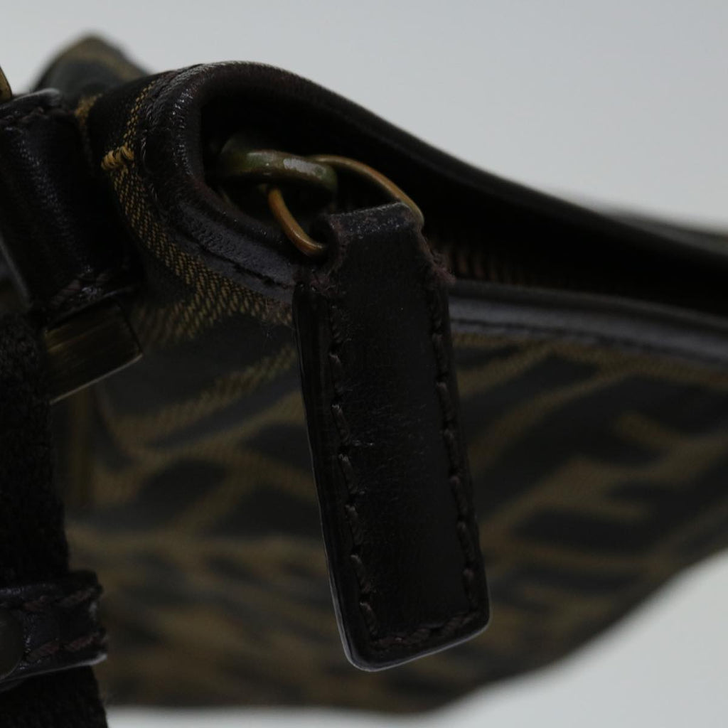 FENDI Zucca Canvas Shoulder Bag Black Brown67995