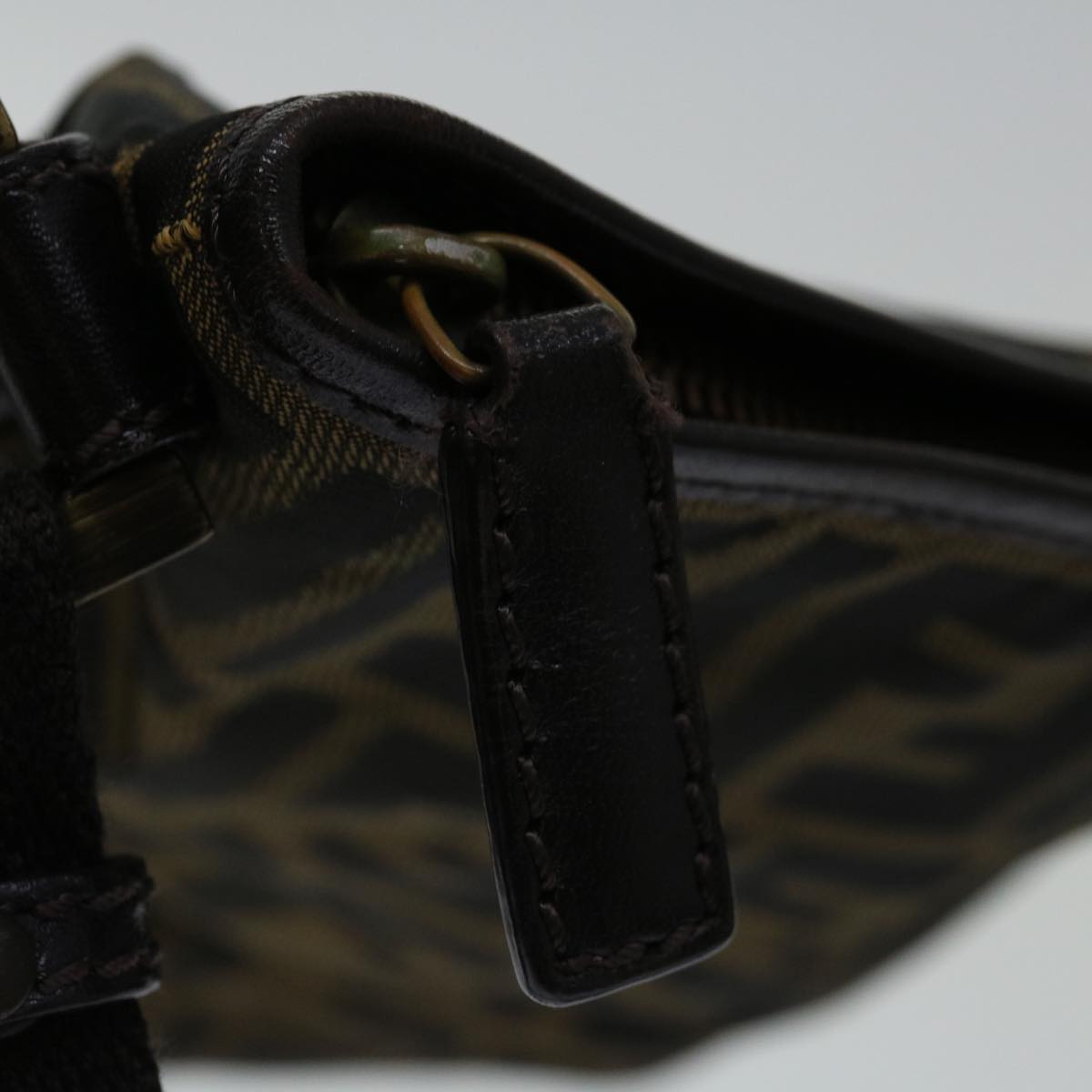 FENDI Zucca Canvas Shoulder Bag Black Brown67995