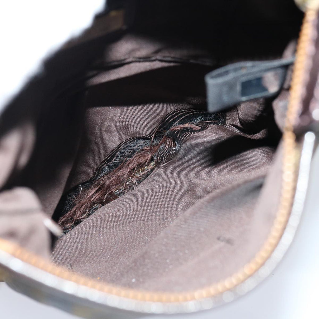 FENDI Zucca Canvas Shoulder Bag Black Brown67995