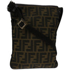 FENDI Zucca Canvas Shoulder Bag Black Brown67995