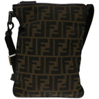 FENDI Zucca Canvas Shoulder Bag Black Brown67995