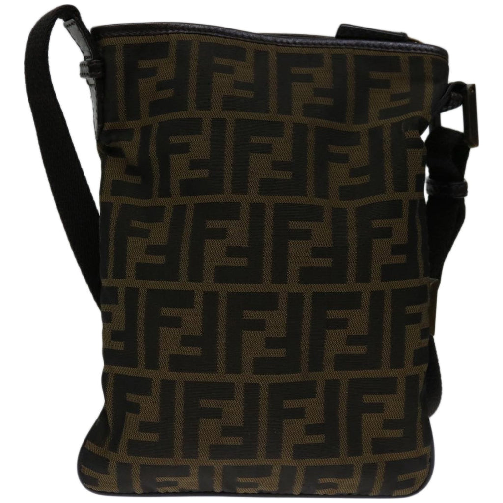 FENDI Zucca Canvas Shoulder Bag Black Brown67995