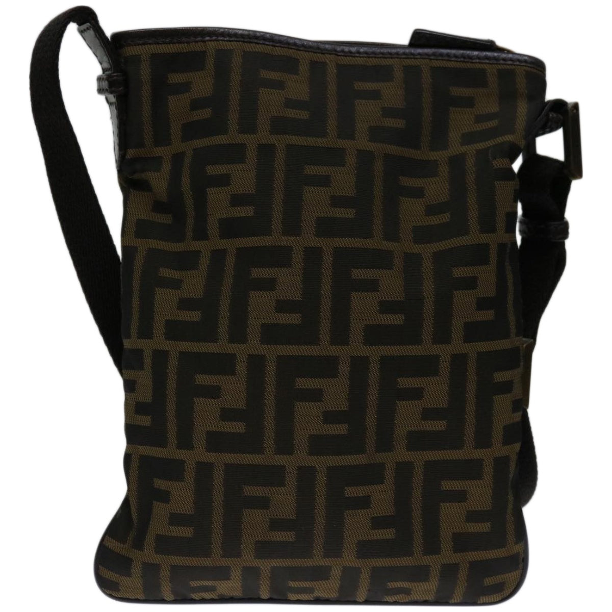 FENDI Zucca Canvas Shoulder Bag Black Brown67995