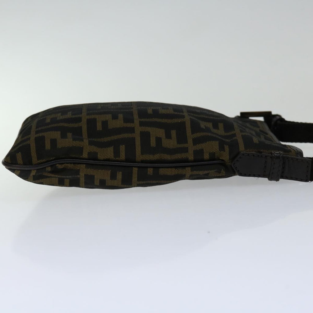FENDI Zucca Canvas Shoulder Bag Black Brown67995