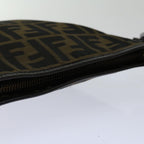 FENDI Zucca Canvas Shoulder Bag Black Brown67995