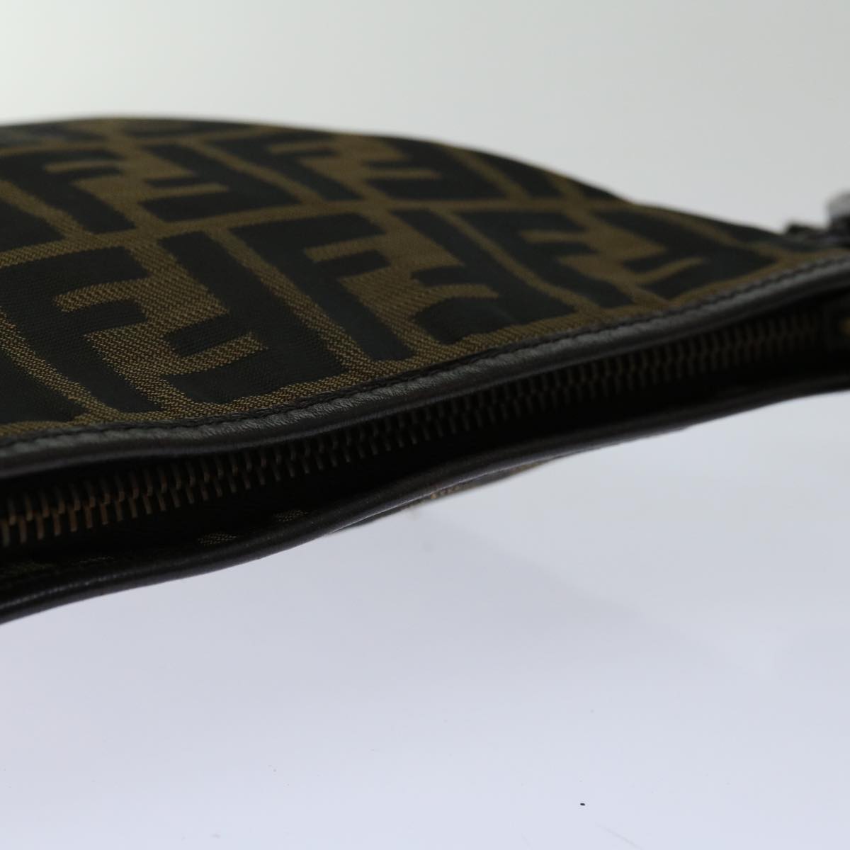 FENDI Zucca Canvas Shoulder Bag Black Brown67995