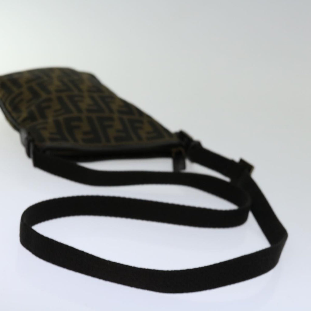 FENDI Zucca Canvas Shoulder Bag Black Brown67995