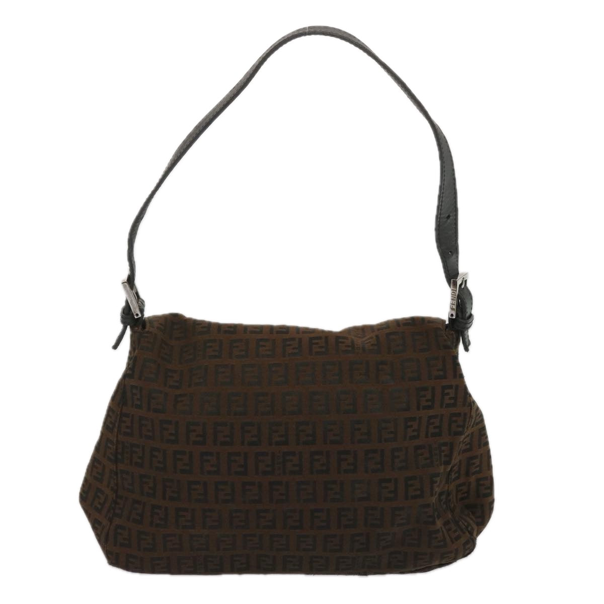 FENDI Zucchino Canvas Mamma Baguette Shoulder Bag Brown67996