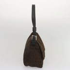 FENDI Zucchino Canvas Mamma Baguette Shoulder Bag Brown67996