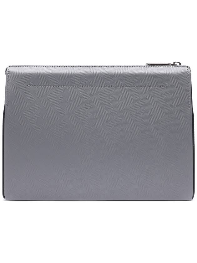 Fendi Men's O Lock FF Chain Print Clutch Bag Grey