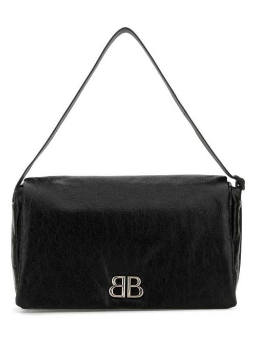 Balenciaga Monaco Flap Medium Shoulder Bag Black