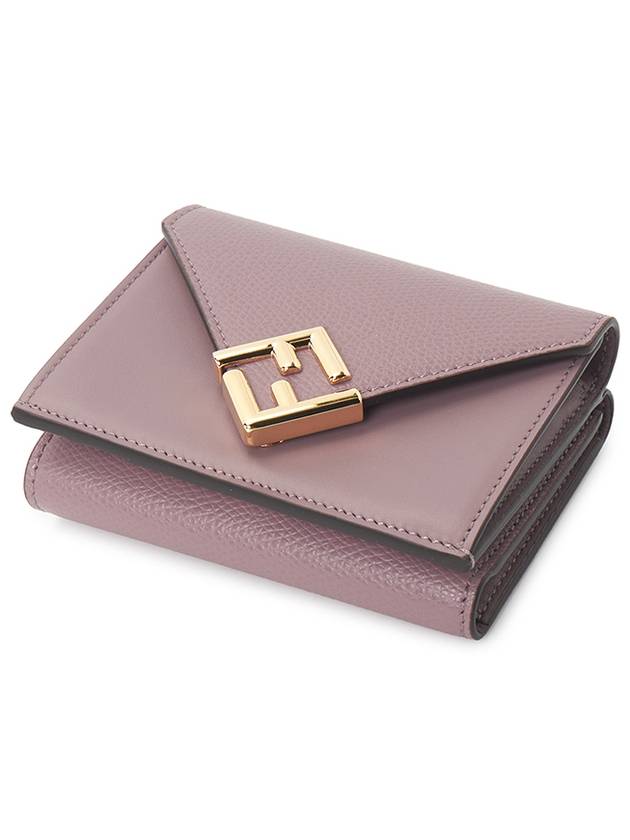 Fendi FF Diamond Calf Leather Half Wallet Pink