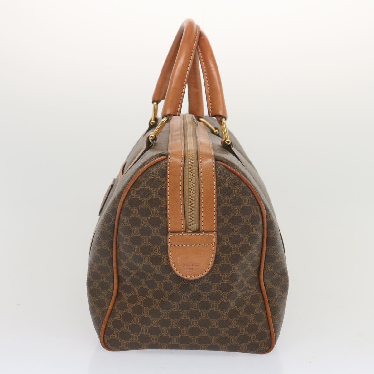 CELINE Macadam Canvas Boston Bag PVC Brown  68004