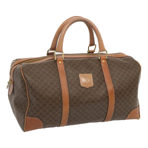 CELINE Macadam Canvas Boston Bag PVC Brown  68005