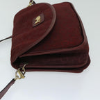 CELINE C Macadam Canvas Shoulder Bag Red Auth 68012