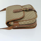 CELINE Macadam Canvas Shoulder Bag Beige Auth 68025