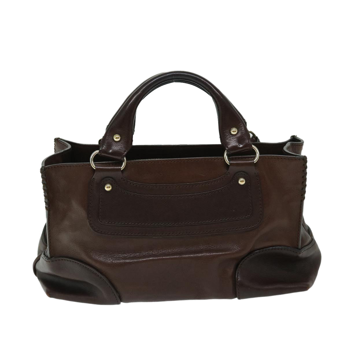 CELINE Hand Bag Leather Brown  68027