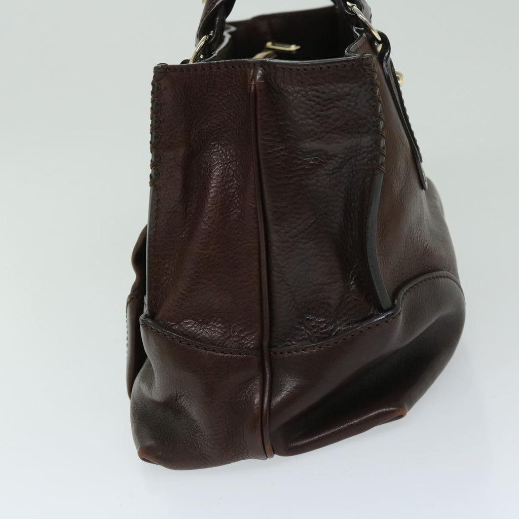 CELINE Hand Bag Leather Brown  68027