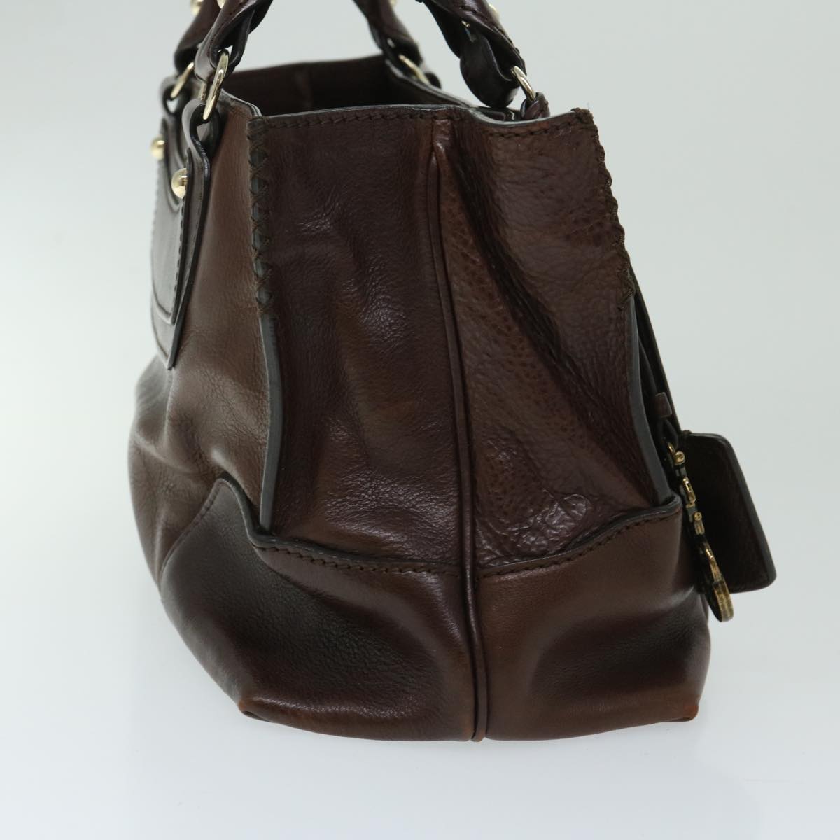 CELINE Hand Bag Leather Brown  68027