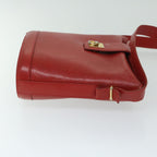 CELINE Shoulder Bag Leather Red  68032