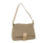 FENDI Zucchino Canvas Mamma Baguette Shoulder Bag Beige68063