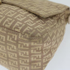 FENDI Zucchino Canvas Mamma Baguette Shoulder Bag Beige68063