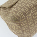 FENDI Zucchino Canvas Mamma Baguette Shoulder Bag Beige68063