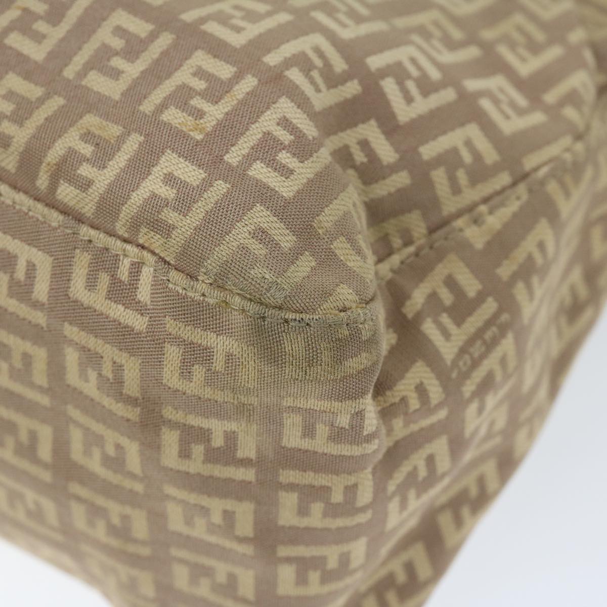 FENDI Zucchino Canvas Mamma Baguette Shoulder Bag Beige68063