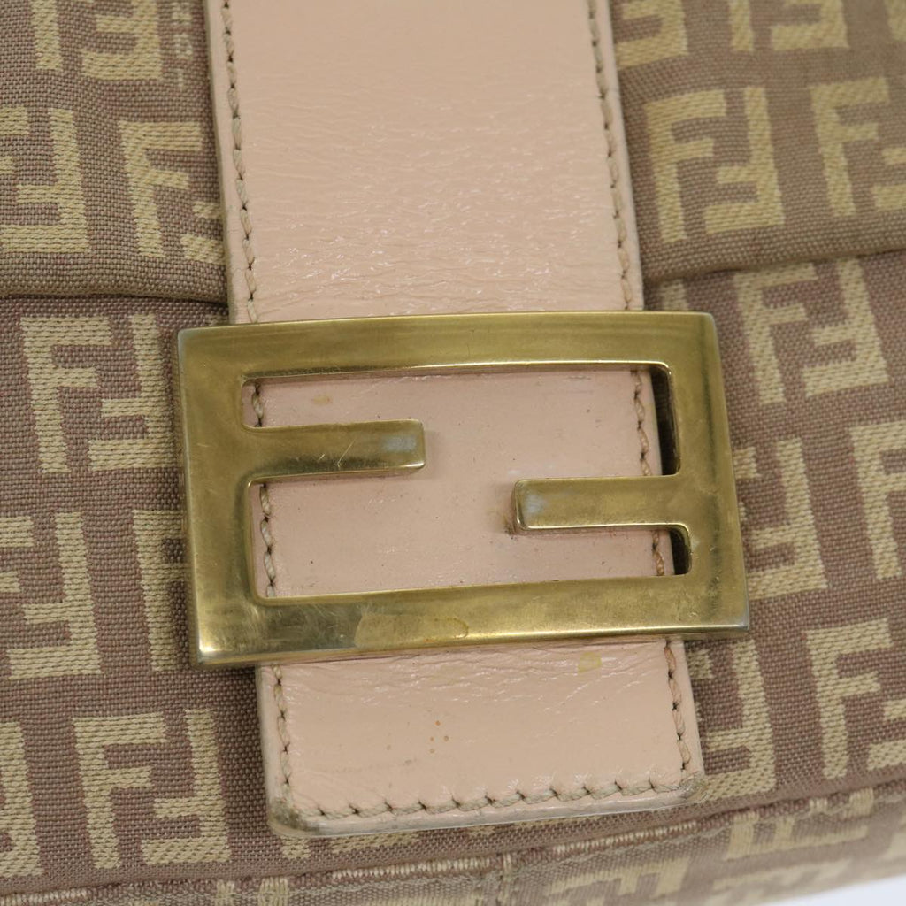 FENDI Zucchino Canvas Mamma Baguette Shoulder Bag Beige68063