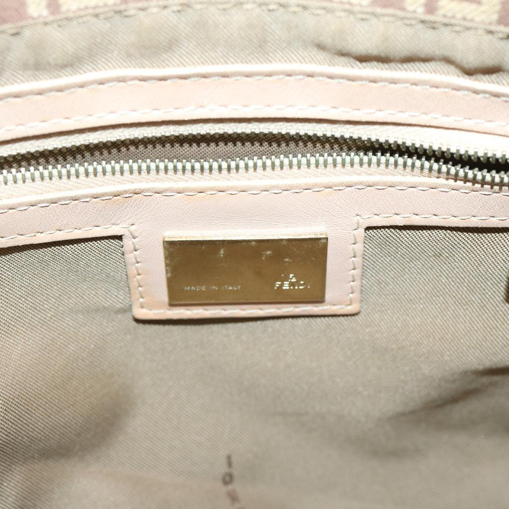 FENDI Zucchino Canvas Mamma Baguette Shoulder Bag Beige68063