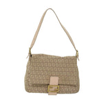 FENDI Zucchino Canvas Mamma Baguette Shoulder Bag Beige68063