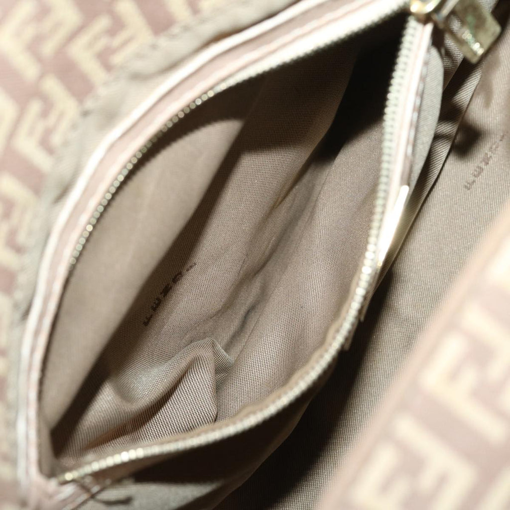FENDI Zucchino Canvas Mamma Baguette Shoulder Bag Beige68063