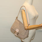 FENDI Zucchino Canvas Mamma Baguette Shoulder Bag Beige68063