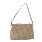 FENDI Zucchino Canvas Mamma Baguette Shoulder Bag Beige68063