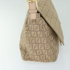 FENDI Zucchino Canvas Mamma Baguette Shoulder Bag Beige68063