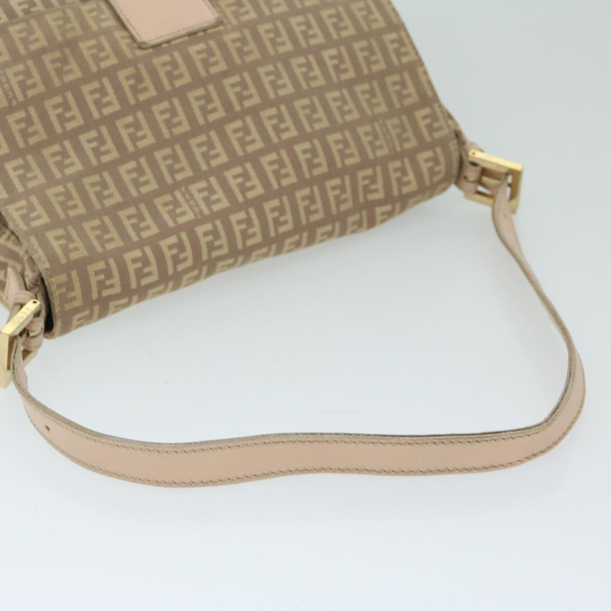 FENDI Zucchino Canvas Mamma Baguette Shoulder Bag Beige68063