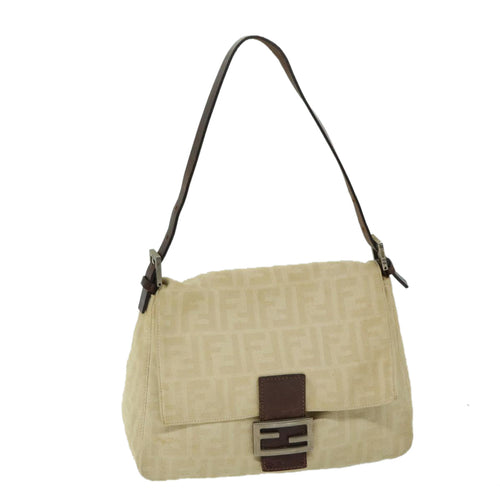 FENDI Zucca Canvas Mamma Baguette Shoulder Bag Beige68065