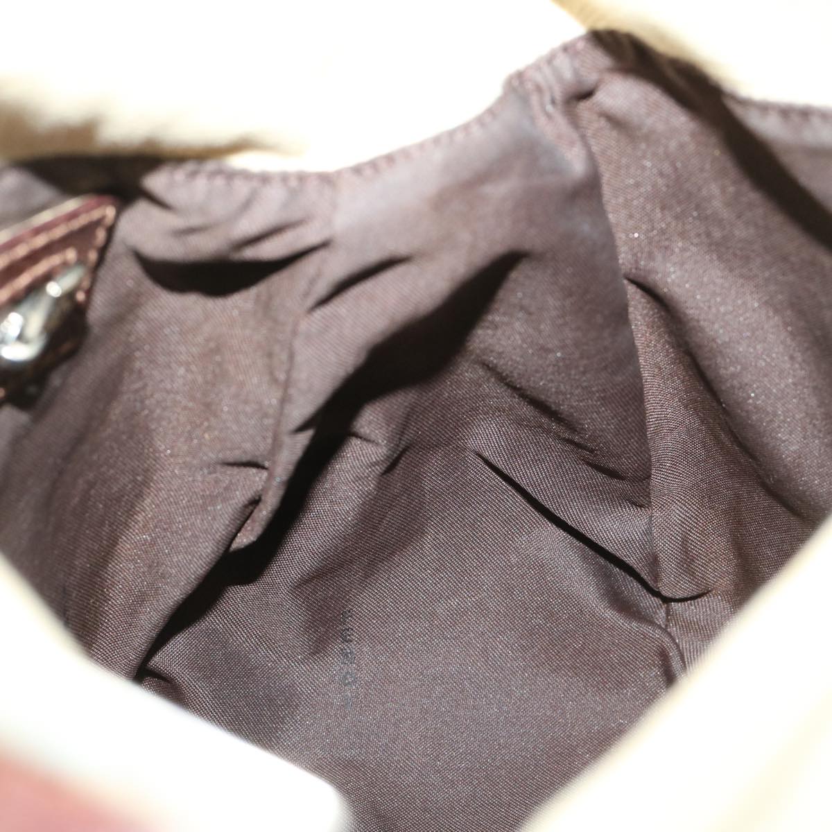 FENDI Zucca Canvas Mamma Baguette Shoulder Bag Beige68065