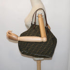 FENDI Zucca Canvas Tote Bag Black Brown68068
