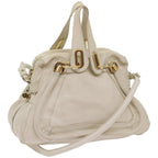Chloe Mercy Shoulder Bag Leather White 68076