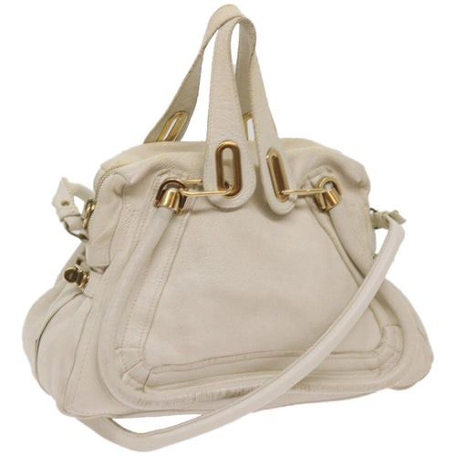 Chloe Mercy Shoulder Bag Leather White 68076
