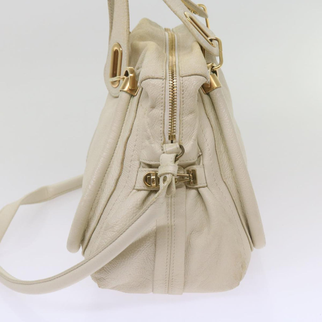 Chloe Mercy Shoulder Bag Leather White 68076