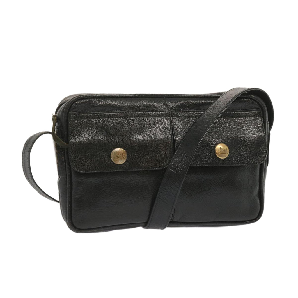 CELINE Shoulder Bag Leather Black  68125
