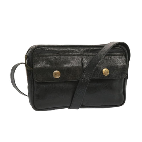 CELINE Shoulder Bag Leather Black  68125