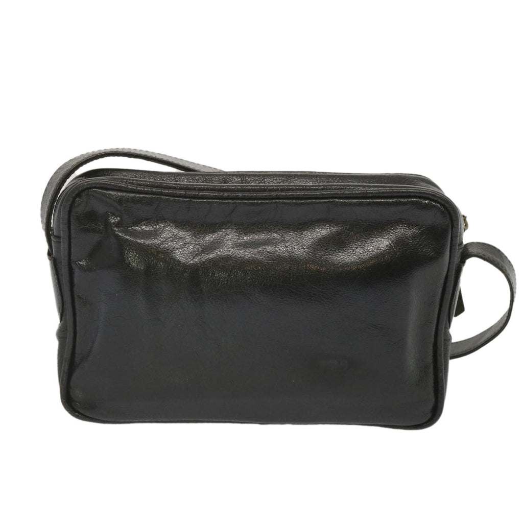 CELINE Shoulder Bag Leather Black  68125