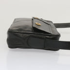 CELINE Shoulder Bag Leather Black  68125