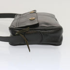 CELINE Shoulder Bag Leather Black  68125